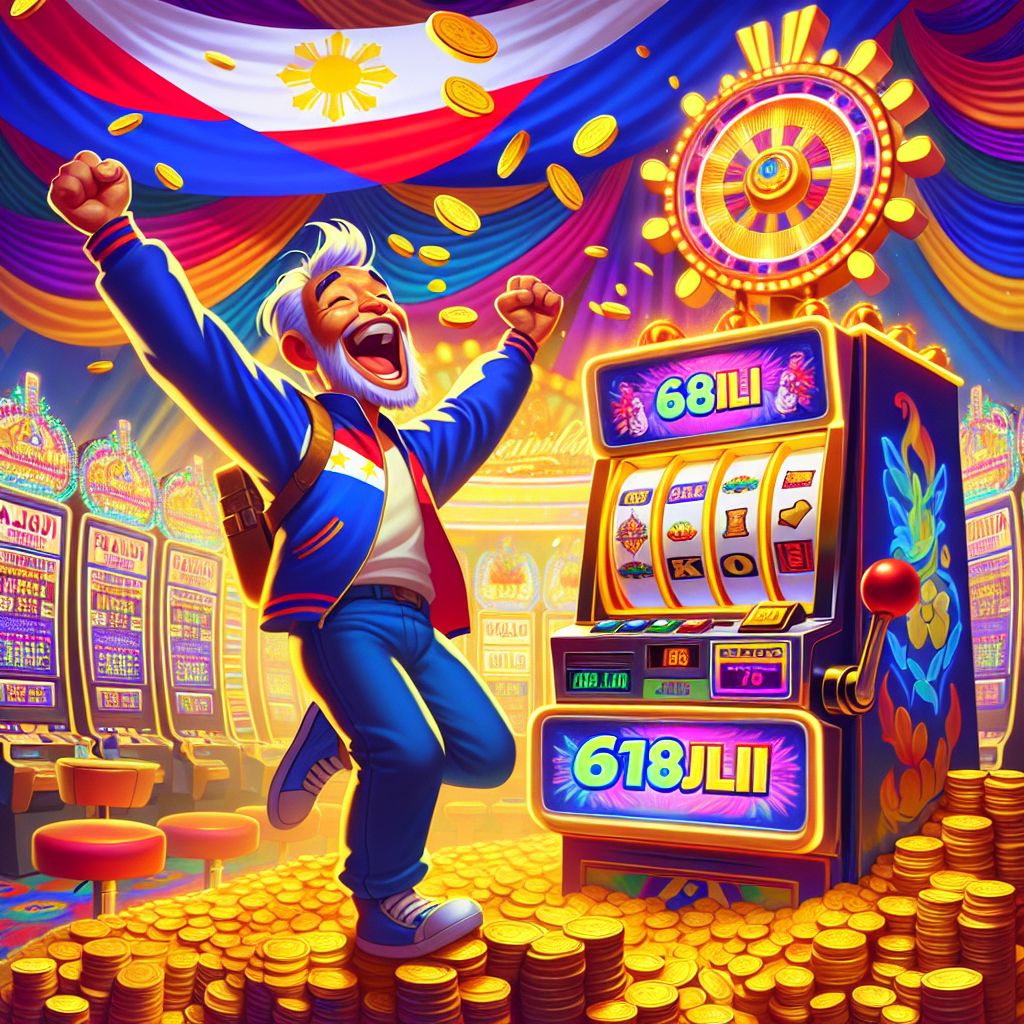 618jili slot machine characters with golden coins and jackpot symbols