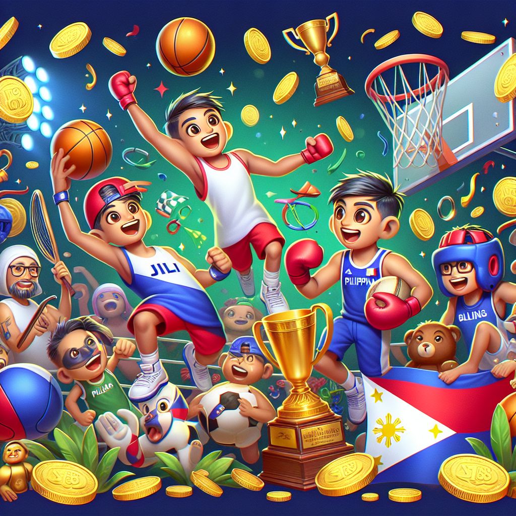 618jili sports betting characters with basketball and football elements